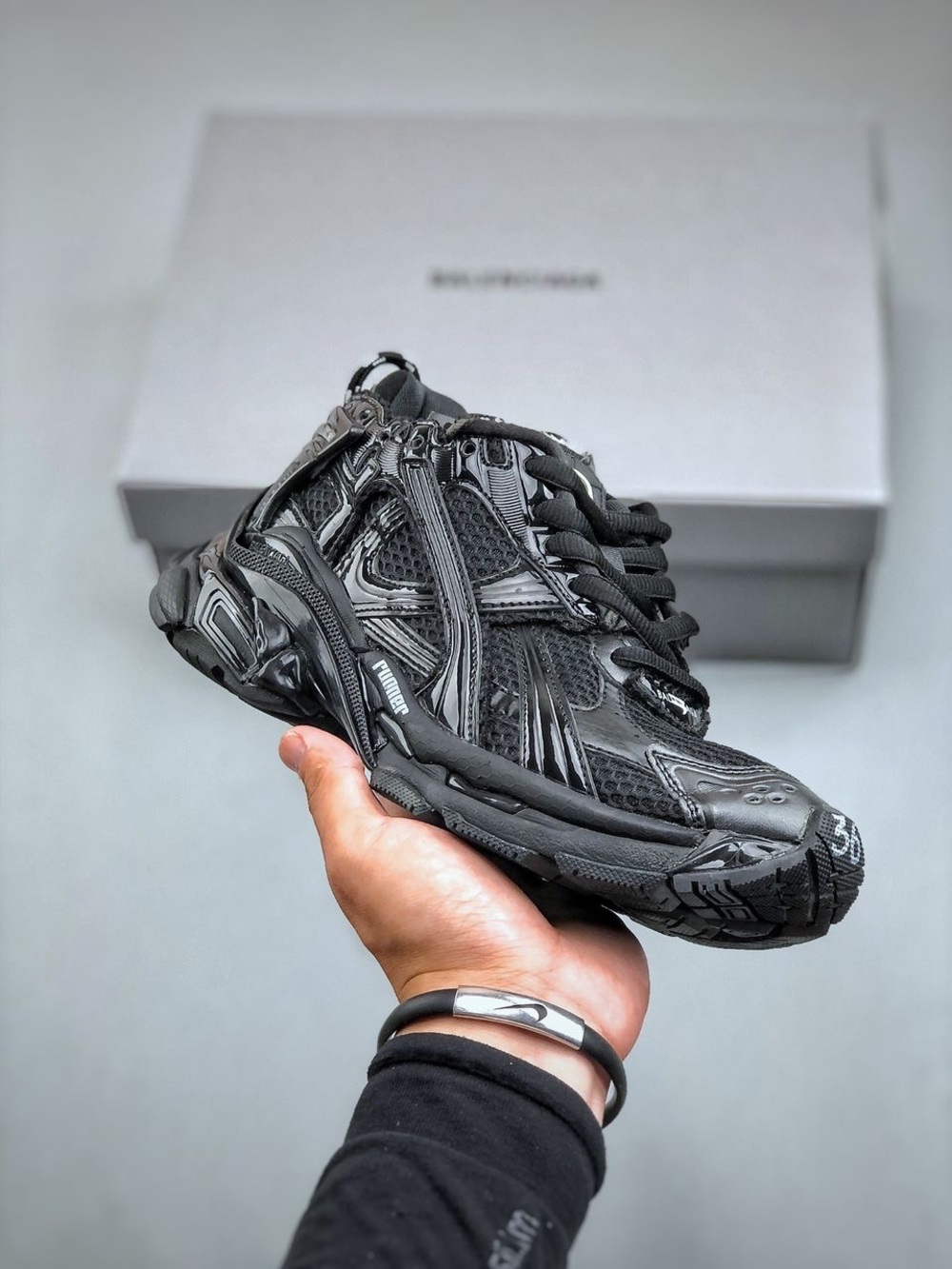 Balenciaga Runner Black Multi-Layer Sneakers - Picture 8 of 9